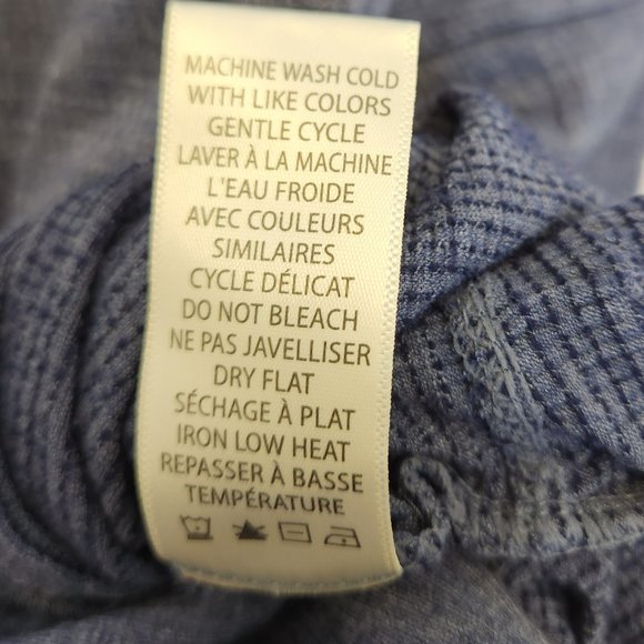 Max Studio Tiered Sun Dress Large Blue Scoop Neck Flutter Short Sleeve Stretch - Picture 8 of 8